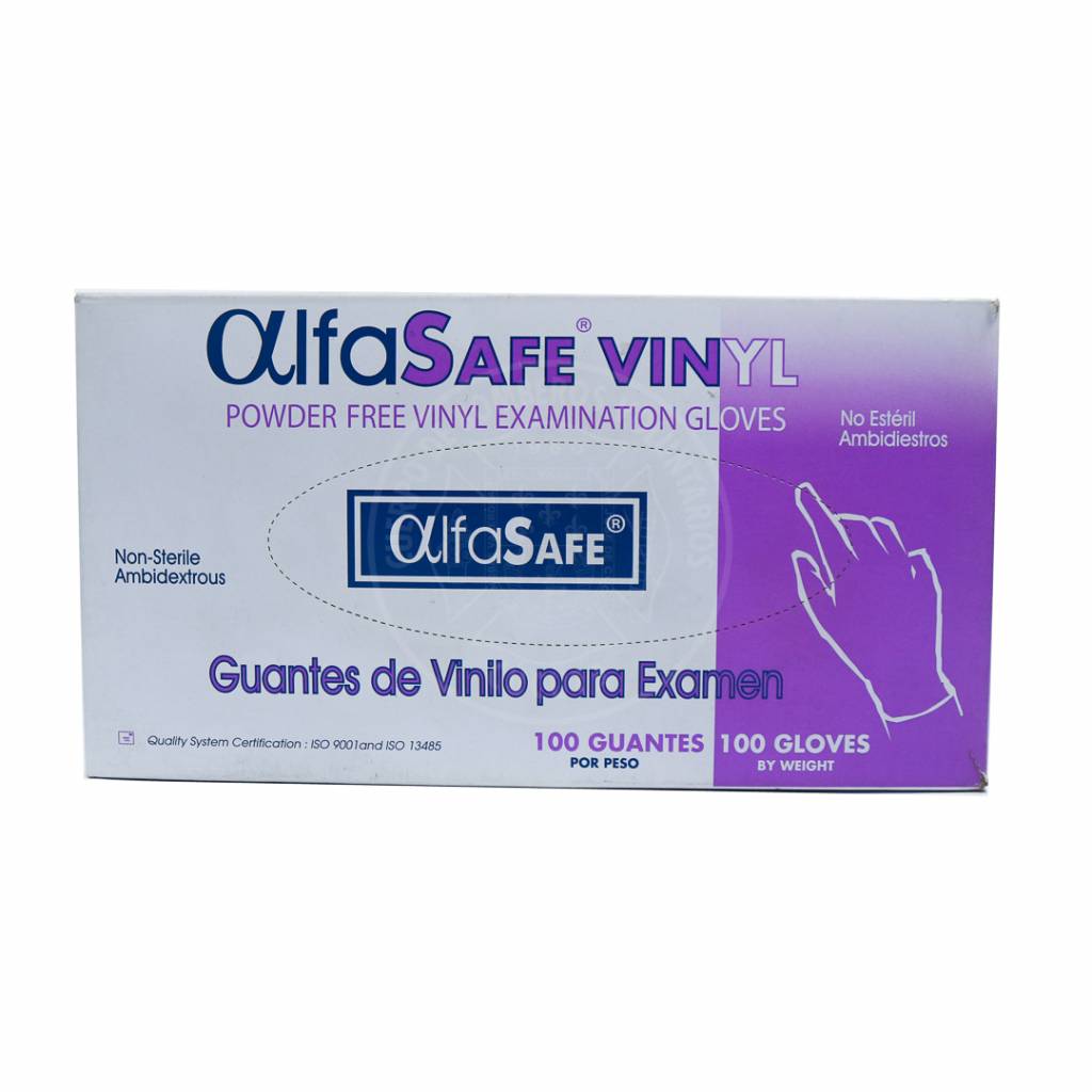 Ico Box 100 Guanti Monouso In Lattice Naturale, Taglia L - Polivalenti, Con Polvere Di Amido, AQL 1,5 - 5
