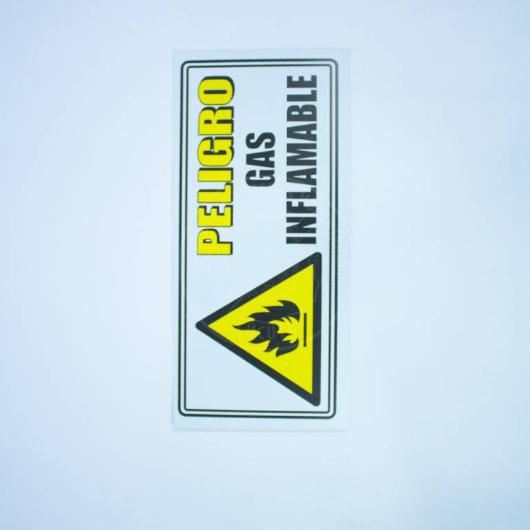 SEÑAL PELIGRO GAS INFLAMABLE 30*15 – Cuerpo de Bomberos